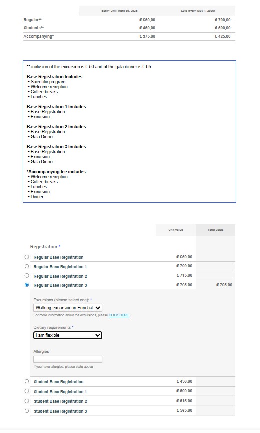Registration options